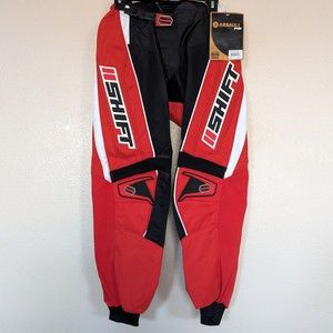 New Shift Kids Assault Pants Waist 28 Motorcross Motorcycle Red 04009 $59.99